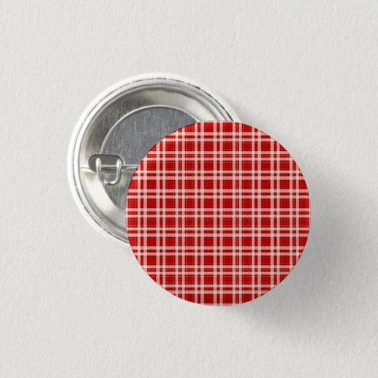 Tartan in het rood ronde button 3,2 cm (Voorkant /achterkant)