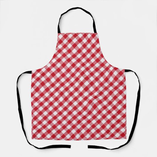 Tartan in het wit en rood schort (Voorkant)