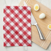 Tartan in het wit en rood theedoek (Quarter Fold)