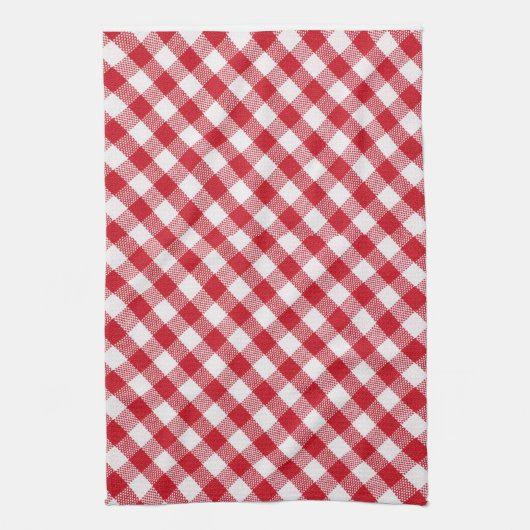 Tartan in het wit en rood theedoek (Verticaal)