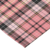 Tartan in roze, perzikkleurig, zwart tafelkleed (Gekanteld)