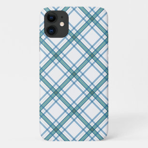 Tartan in turquoise... iPhone 11 hoesje