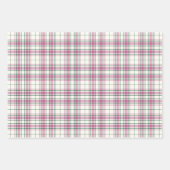 Tartan - Ivoor-Roos Roze-Smaragdgroen Anders Inpakpapier Vel (Voorkant)