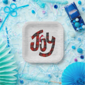 Tartan Joy over witte baars Papieren Bordje (Feest)