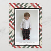 Tartan Joyeux Joyeux Joyeux Carte de vacances pour (Devant / Derrière)