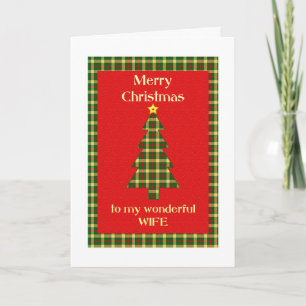 Tartan Kerstboom voor Vrouw Feestdagen Kaart