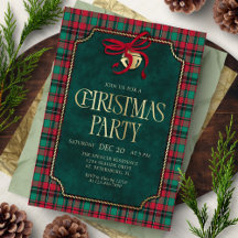Tartan Kerstfeest Uitnodiging