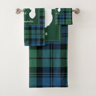 Tartan Kerstmis Clan Campbell Persoonlijke spelreg Bad Handdoek