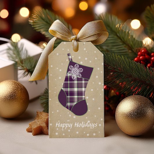 Tartan Kerstmis, Epigplant en Groene ID209 Cadeaulabel