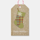 Tartan Kerstmis Groen en Rood ID209 Cadeaulabel (Voorkant)