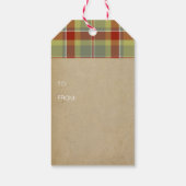Tartan Kerstmis Groen en Rood ID209 Cadeaulabel (Achterkant)