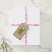 Tartan Kerstmis Groen en Rood ID209 Cadeaulabel (Met Touw)