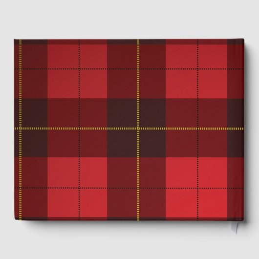 Tartan Landelijk Wallace Schotsgeruit Rood Zwart G Gastenboek (Achterkant)
