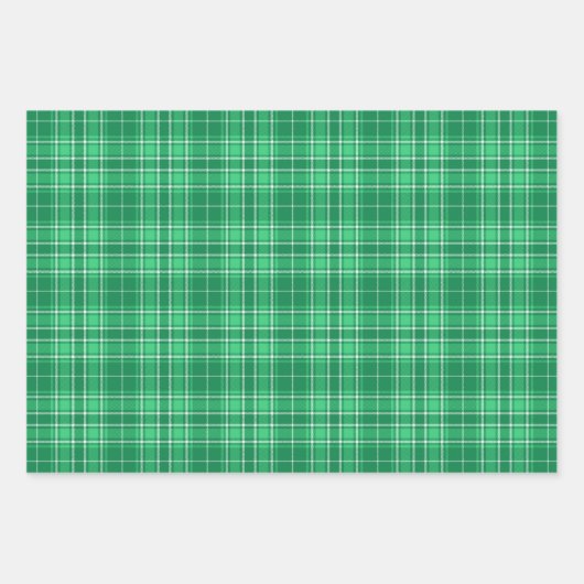 Tartan - Levendig donkergroen tot lichtgroen Inpakpapier Vel (Voorkant)