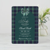 Tartan Luxury Baby Shower Invitation Kaart (Staand voorkant)