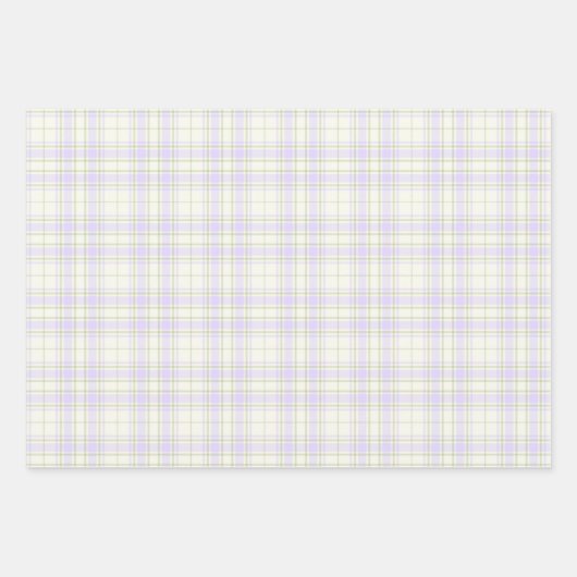 Tartan -Mauve Paars-Saliegroen-Extra Licht Ivoorkl Inpakpapier Vel (Voorkant 2)