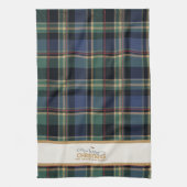 Tartan Merry Christmas Gold Frame ID1141B Theedoek (Verticaal)