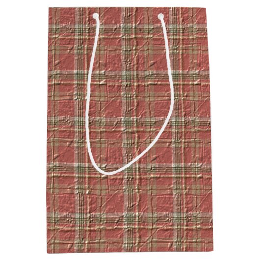 Tartan met gepatterde textuur medium cadeauzakje (Voorkant)