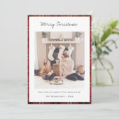 Tartan Motif Noël Carte photo Modèle (Debout devant)