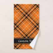 Tartan orange d'Halloween (Serviette à main)