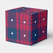 Tartan - Patriottisch - Rode Blauwe Wit Stars Hart Bedankdoosjes (Achterkant)