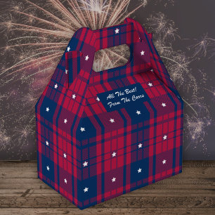 Tartan - Patriottisch - Rode Blauwe Wit sterren - Bedankdoosjes