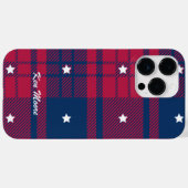Tartan - Patriottisch - Rode Blauwe Witte Stars Case-Mate iPhone Case (Achterkant (horizontaal))