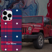 Tartan - Patriottisch - Rode Blauwe Witte Stars Case-Mate iPhone Case