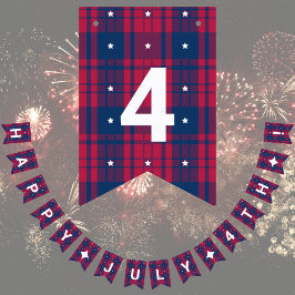 Tartan - Patriottisch - Rood Blauw Witte Sterren Vlaggetjes