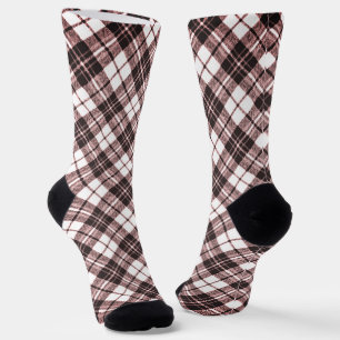 Tartan patroon feestdagen Kerstbruin roos Sokken