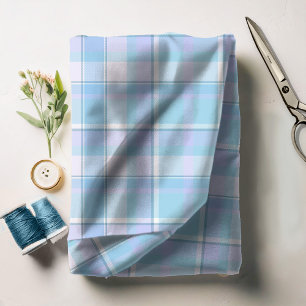Tartan Pattern Blue and White ID210 Stof