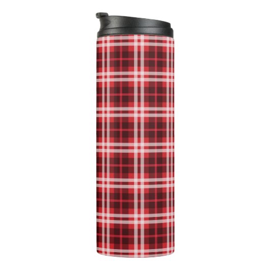 Tartan Pattern Fabric Thermal Tumbler Thermosbeker (Geroteerd rechts)