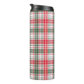 Tartan Pattern Fabric Thermal Tumbler Thermosbeker (Geroteerd rechts)