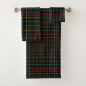 Tartan-patterned towel set with red, green, blue (En situation)