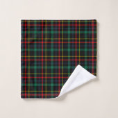 Tartan-patterned towel set with red, green, blue (Gant de toilette)