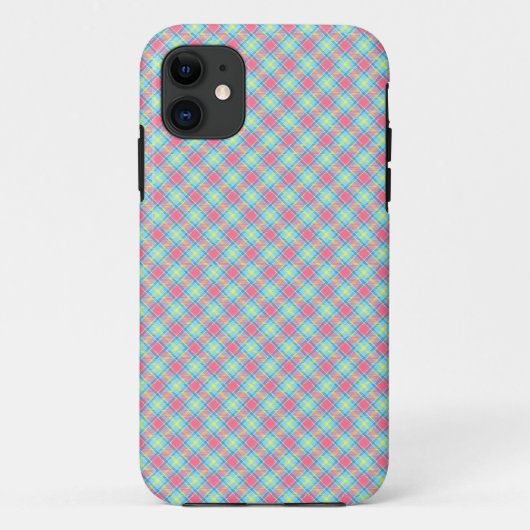 Tartan Pink Yellow Blue Case-Mate iPhone Case (Achterkant)