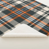 Tartan plaid automne motif en noir, orange, bleu (3/4)