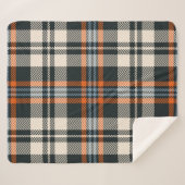 Tartan plaid automne motif en noir, orange, bleu (Devant (Horizontal))