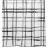 Tartan Plaid Blanc Avec Rideau De Douche À Lignes (Devant)