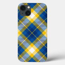 Tartan Plaid Blauw Geel iPhone 13 Hoesje