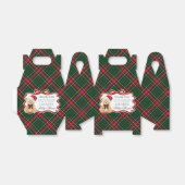Tartan Plaid Christmas Bear Baby Shower Favor Box Bedankdoosjes (Uitgevouwen)
