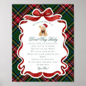 Tartan Plaid Christmas Bear Dont Say Baby Game Poster (Voorkant)