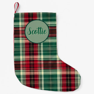 Tartan Plaid Christmas Stocking with Custom Name – Kleine Kerstsok
