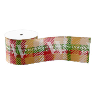 Tartan Plaid Custom Monogram PAKKET Evenement Them Grosgrain Lint