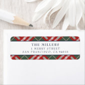 Tartan Plaid Étiquette de adresse vacances de Noël (En situation)