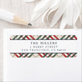 Tartan Plaid Étiquette de adresse vacances de Noël (En situation)