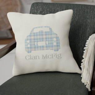 Tartan Plaid Funny Clan McFig Auto Silhouet Kussen