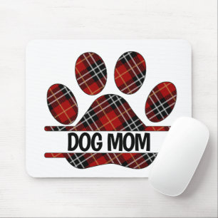 Tartan Plaid HOND MAM Pawprint Muismat