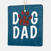 Tartan Plaid Hond Papa Pawprint Keramisch Ornament (Links)