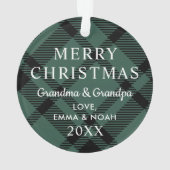 Tartan Plaid Joyeux Noël Grands-parents Photo (dos)